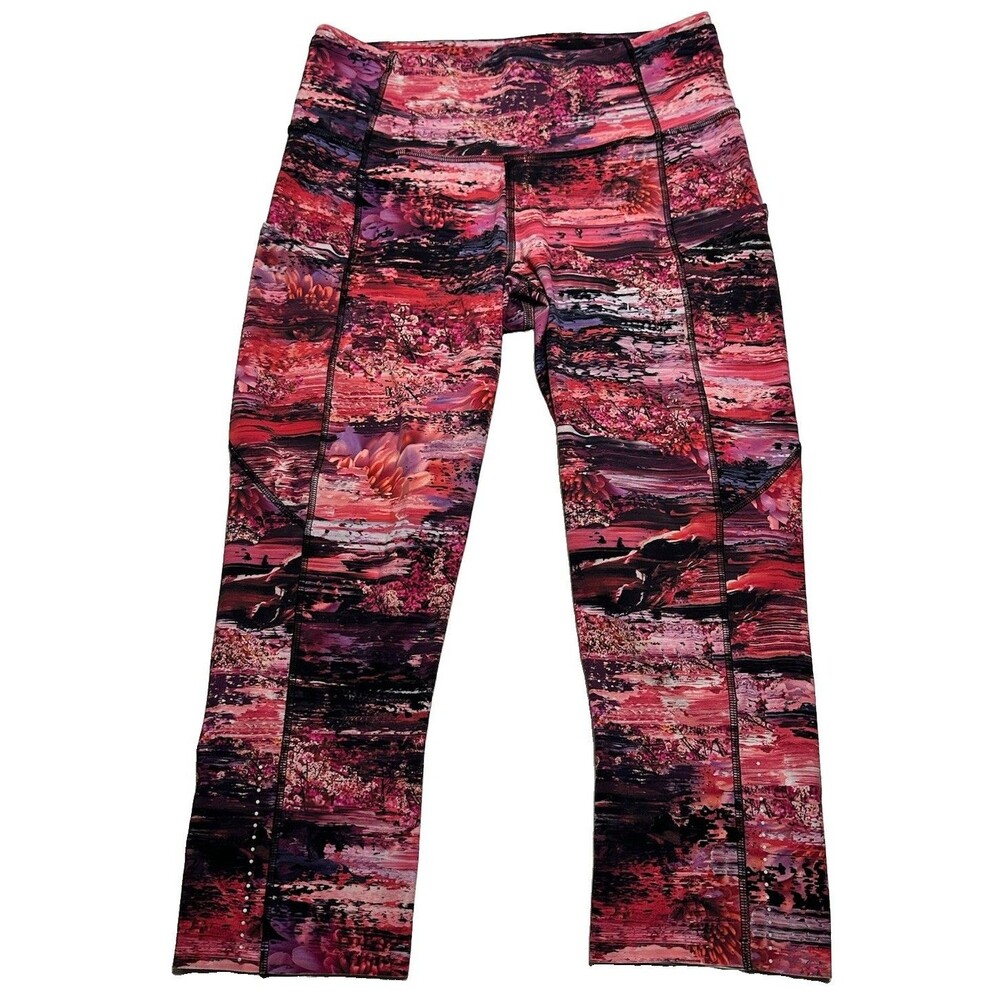 Women's Lululemon Fast Free Crop II *Nulux 19" Size 6 Dahliascape Multi W6AKIS